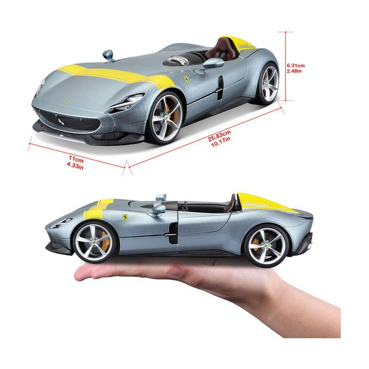 Bburago Ferrari Monza SP1 1:18 stříbrná metalíza