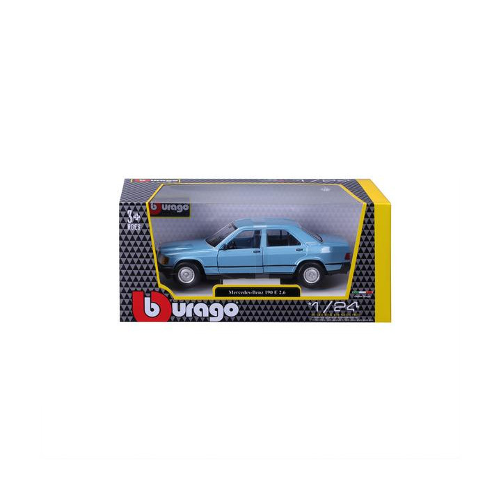 Bburago Mercedes-Benz 190E 1987 1:24 světle modrá metalíza