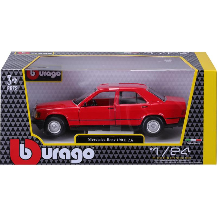 Bburago Mercedes-Benz 190E 1987 1:24 červená