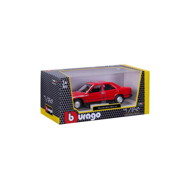 Bburago Mercedes-Benz 190E 1987 1:24 červená