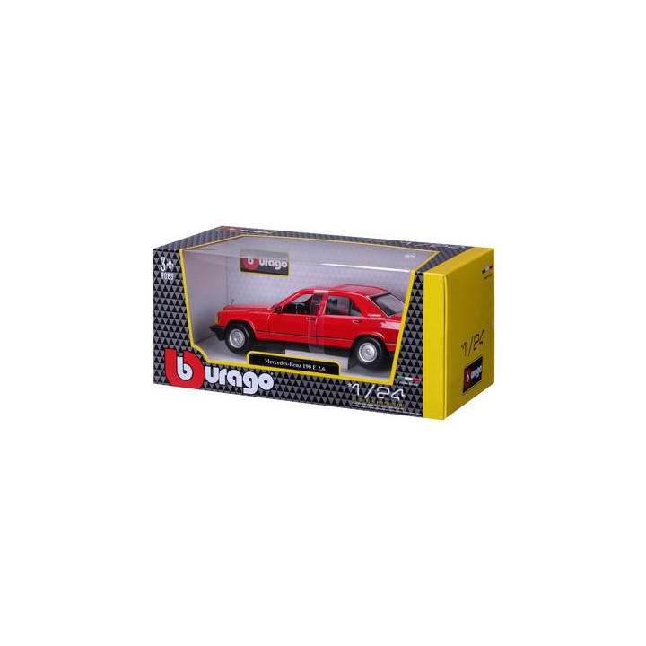 Bburago Mercedes-Benz 190E 1987 1:24 červená