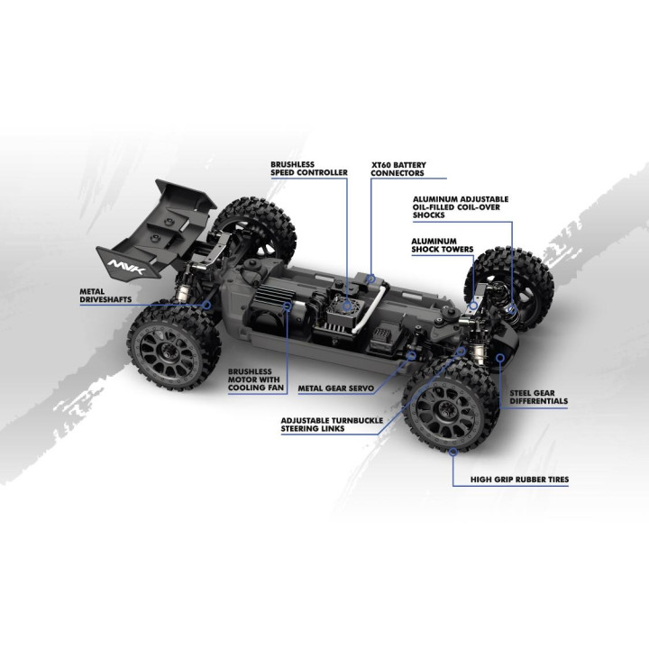 Buggy QByte XB Flux 1/12 – modrá