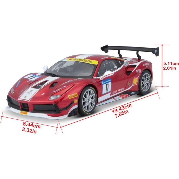 Bburago Ferrari 488 Challenge 2017 1:24 červená