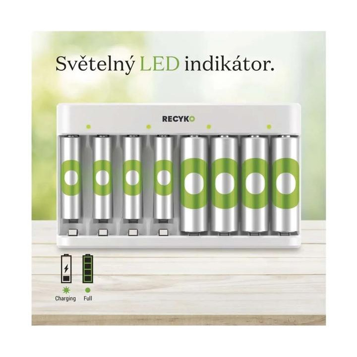 GP USB nabíječ ECO AA/AAA + 4xAA 2100mAh + 4xAAA 850mAh GP ReCyko