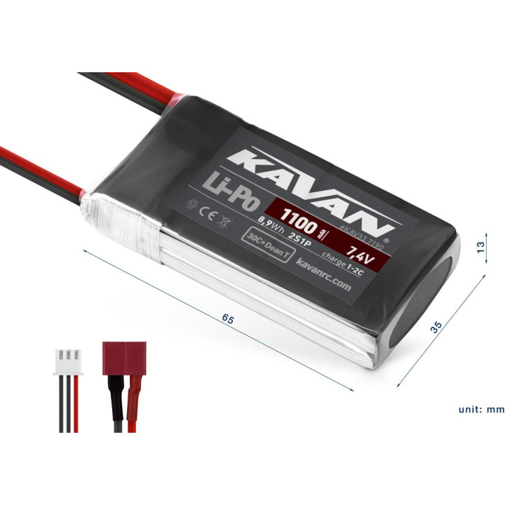 KAVAN Li-Po 1100mAh/7,4V 30C + Dean T