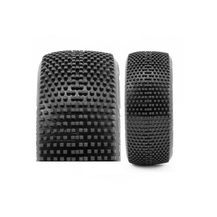 CLAYMORE V2 BUGGY S1 (SUPER SOFT) nalepené pneumatiky, bílé disky, 2 ks.