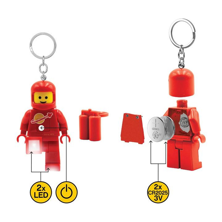 LEGO svítící klíčenka - Kosmonaut červený