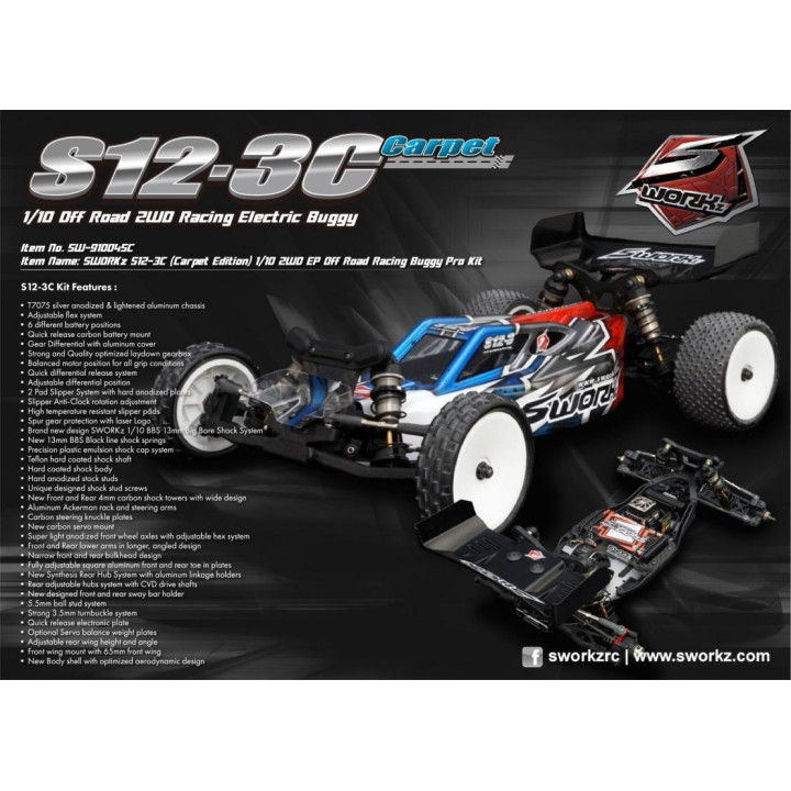 SWORKz S12-3C 1/10 2WD Pro Carpet Kit