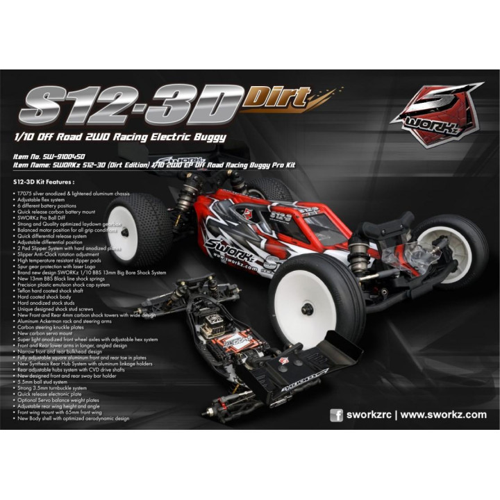 SWORKz S12-3D 1/10 2WD Pro Dirt Kit