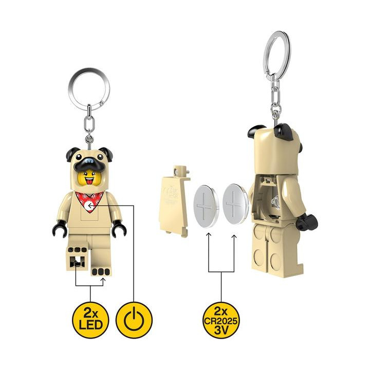 LEGO svítící klíčenka - Mopsík