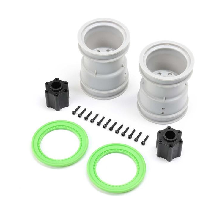 Losi kolo 2.6", beadlock kroužek zelený (2): LMT 2.0