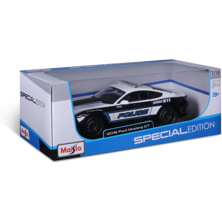 Maisto Ford Mustang GT 2015 1:18 černo-bílá