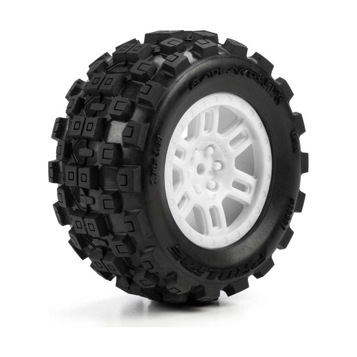 Pro-Line kolo 1:16 s pneu Badlands MX, disk Split Six bílý, 12mm (2): Arrma Mini Kraton