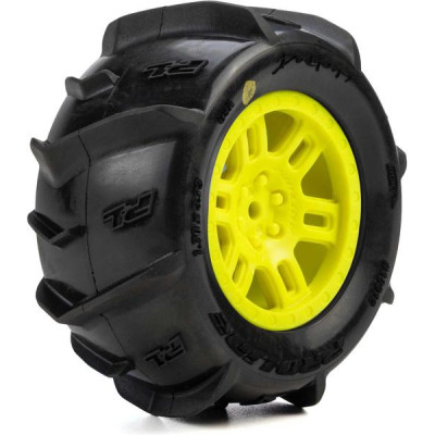 Pro-Line kolo 1:16 s pneu Dumont Paddle, disk Split Six žlutý, 12mm (2): Arrma Mini Kraton