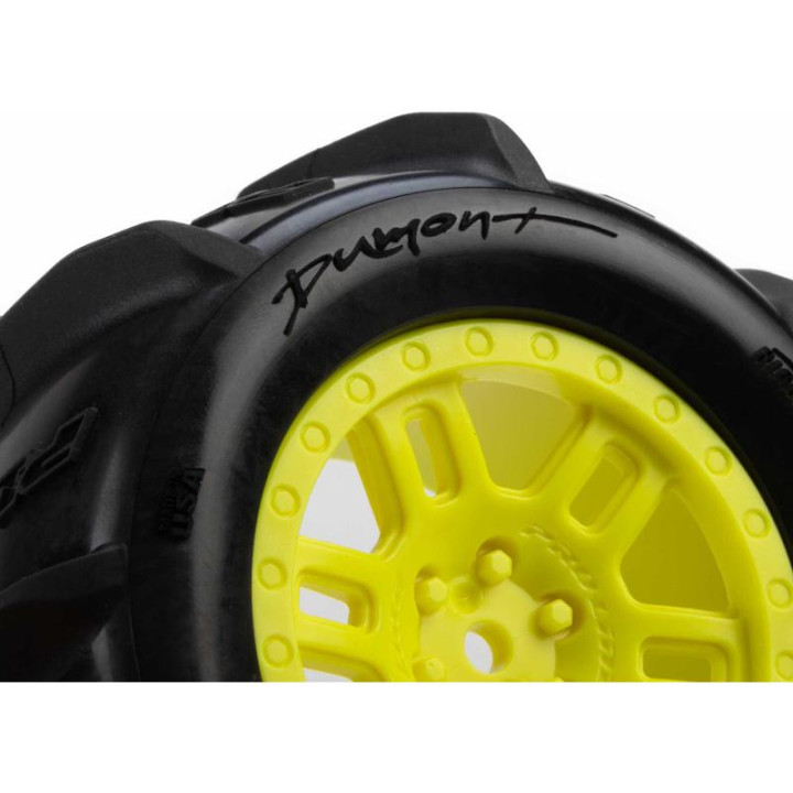 Pro-Line kolo 1:16 s pneu Dumont Paddle, disk Split Six žlutý, 12mm (2): Arrma Mini Kraton
