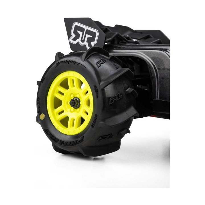 Pro-Line kolo 1:16 s pneu Dumont Paddle, disk Split Six žlutý, 12mm (2): Arrma Mini Kraton