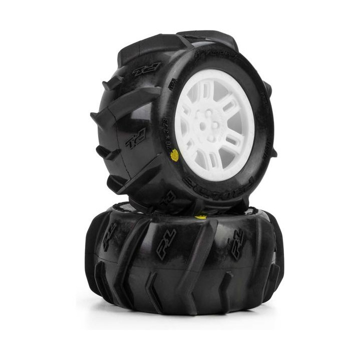 Pro-Line kolo 1:16 s pneu Dumont Paddle, disk Split Six bílý, 12mm (2): Arrma Mini Kraton