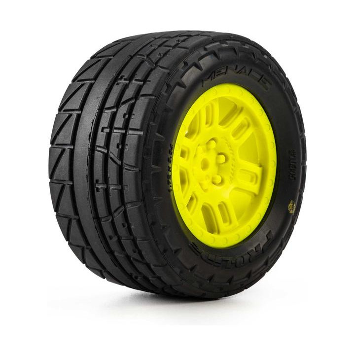 Pro-Line kolo 1:16 s pneu Menace Street, disk Split Six žlutý, 12mm (2): Arrma Mini Kraton
