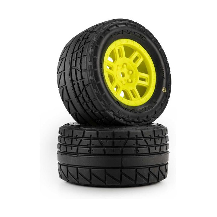 Pro-Line kolo 1:16 s pneu Menace Street, disk Split Six žlutý, 12mm (2): Arrma Mini Kraton