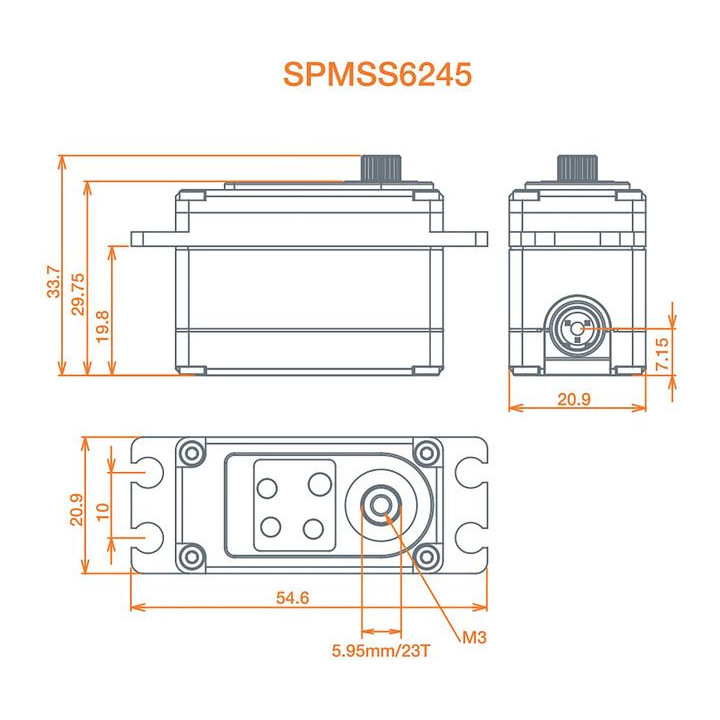 Spektrum servo S6245 Car High Speed High Torque 19.1kg.cm 0.06s/60° 23T