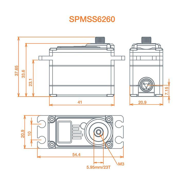Spektrum servo S6260 Car High Speed HV 17.4kg.cm 0.06s/60° 23T