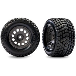 Traxxas kolo 2.1/2.6", disk uhlově šedý, pneu Gravix (přední) (2)
