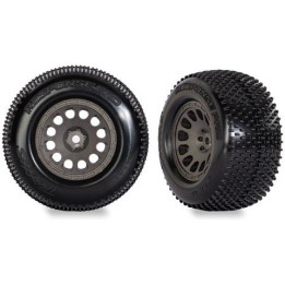 Traxxas kolo 2.1/2.6", disk uhlově šedý, pneu Response Pro (2)
