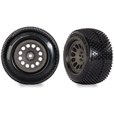 Traxxas kolo 2.1/2.6", disk uhlově šedý, pneu Response Pro (2)