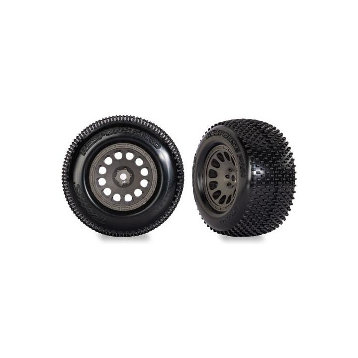 Traxxas kolo 2.1/2.6", disk uhlově šedý, pneu Response Pro (2)