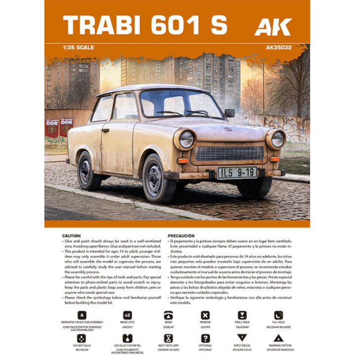 Trabi 601 S v mierke 1:35 s figúrkou civilného vodiča (limitovaná špeciálna edícia) | RCsvet