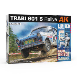 Trabi 601 Rallye v mierke 1:35 s figúrkou pretekára (limitovaná špeciálna edícia) | RCsvet