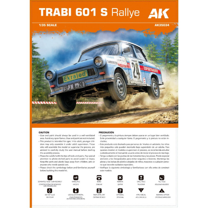 Trabi 601 Rallye v mierke 1:35 s figúrkou pretekára (limitovaná špeciálna edícia) | RCsvet
