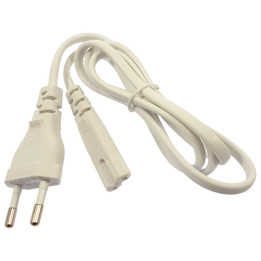 Napájecí kabel 230V 2pinový 1m bílý