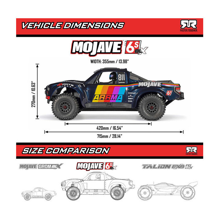 Arrma Mojave 6S BLX 1:7 4WD RTR žlutá