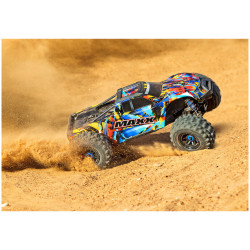 Extrémně výkonný a odolný RC model auta Traxxas Maxx, vychází ze konstrukce většího X-Maxxe, ale zachovává si kompaktní rozměry v oblíbeném měřítku 1:8. Rychlost až 96 km/h. Instalovaná sada Wide Maxx.