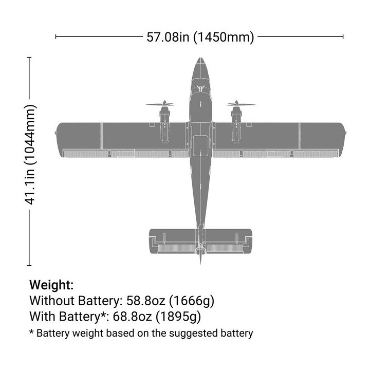 E-flite DHC-6 Twin Otter 1.4m PNP, plováky