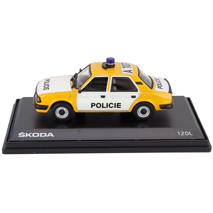 ABREX ŠKODA 120L POLICIE 1984 - YELLOW WHITE 1/43