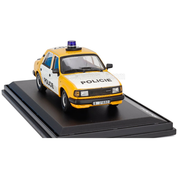 ABREX ŠKODA 120L POLICIE 1984 - YELLOW WHITE 1/43