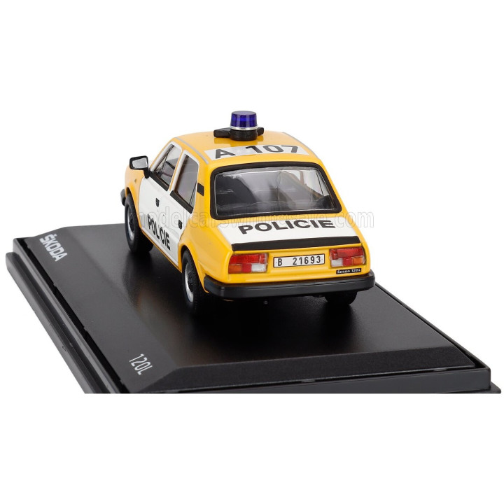 ABREX ŠKODA 120L POLICIE 1984 - YELLOW WHITE 1/43