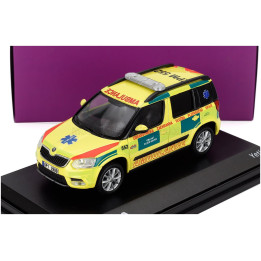 ABREX ŠKODA YETI SUV FACELIFT (RESTYLING) REGION 552 AMBULANCE 2013 - YELLOW GREEN 1/43