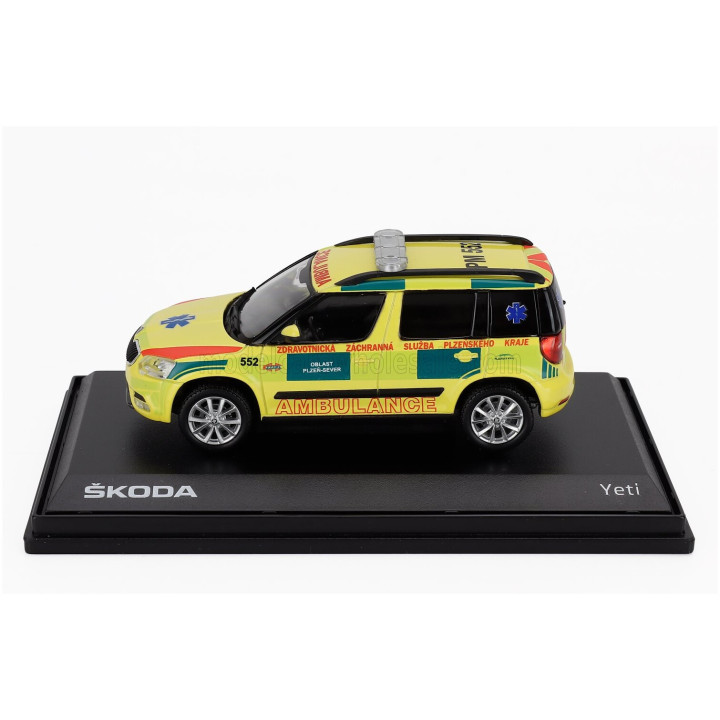 ABREX ŠKODA YETI SUV FACELIFT (RESTYLING) REGION 552 AMBULANCE 2013 - YELLOW GREEN 1/43