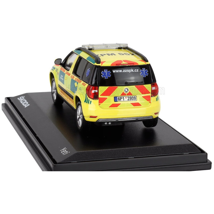 ABREX ŠKODA YETI SUV FACELIFT (RESTYLING) REGION 552 AMBULANCE 2013 - YELLOW GREEN 1/43