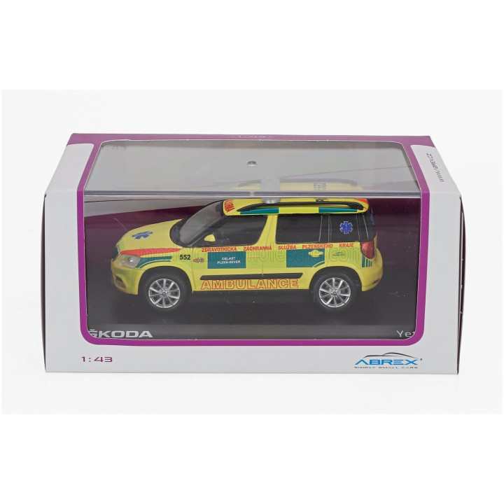 ABREX ŠKODA YETI SUV FACELIFT (RESTYLING) REGION 552 AMBULANCE 2013 - YELLOW GREEN 1/43
