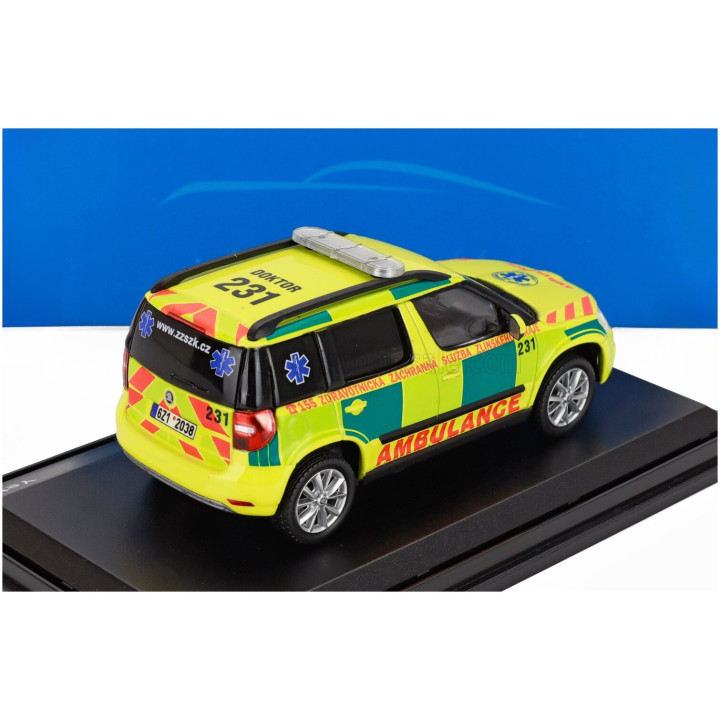 ABREX ŠKODA YETI SUV FACELIFT (RESTYLING) REGION 231 AMBULANCE 2013 - YELLOW GREEN 1/43