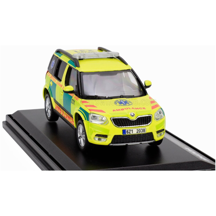 ABREX ŠKODA YETI SUV FACELIFT (RESTYLING) REGION 231 AMBULANCE 2013 - YELLOW GREEN 1/43