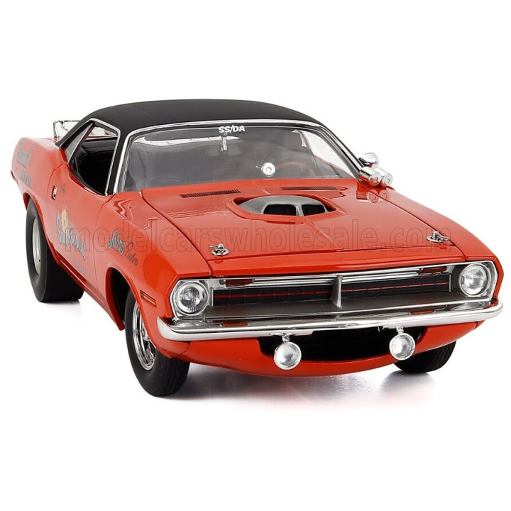 ACME MODELS PLYMOUTH BARRACUDA HEMI SUN KISSED CUDA 1970 - ORANGE BLACK 1/18