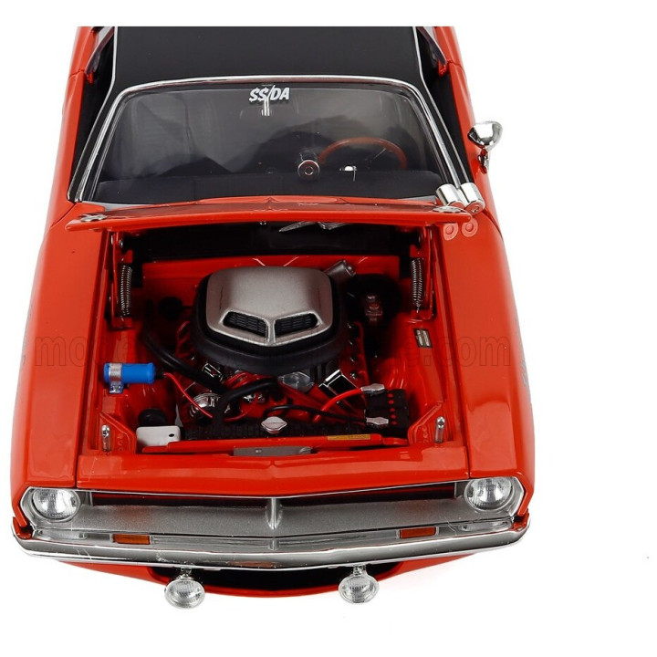 ACME MODELS PLYMOUTH BARRACUDA HEMI SUN KISSED CUDA 1970 - ORANGE BLACK 1/18