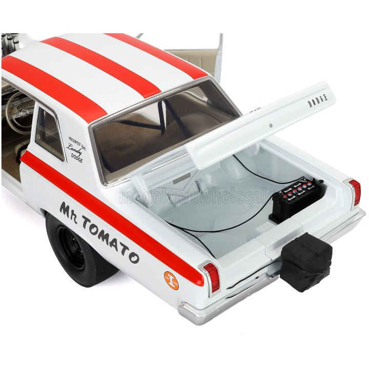 ACME MODELS DODGE CORONET AWB MR. TOMATO RACING 1965 - WHITE RED 1/18