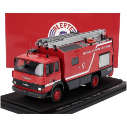 ALERTE IVECO FIAT 135-17 TANKER TRUCK SIDES FE8 BSPP SAPEURS POMPIERS DE PARIS 1986 - RED GREY 1/43