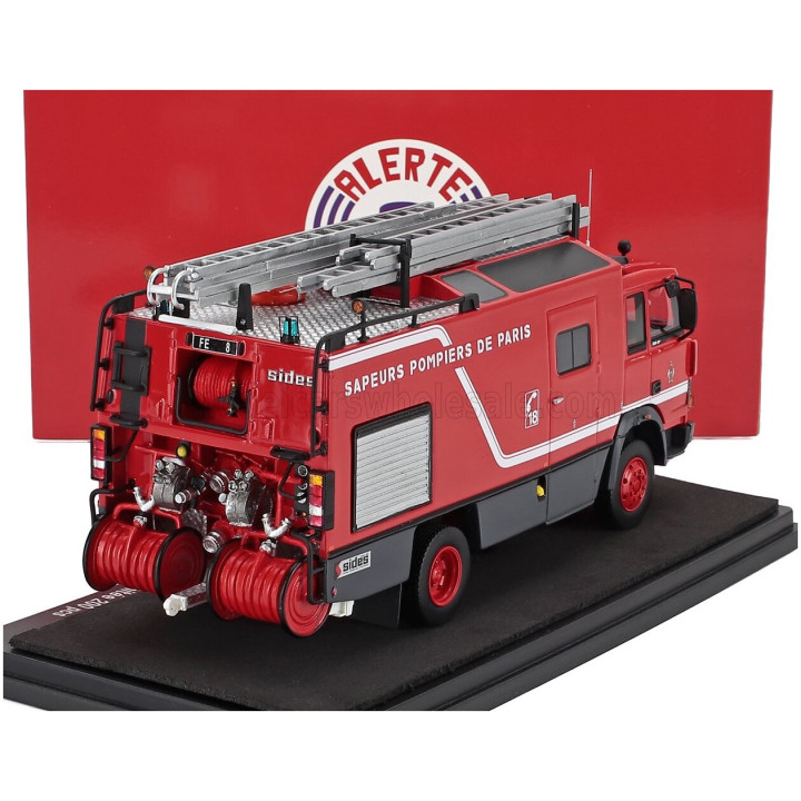 ALERTE IVECO FIAT 135-17 TANKER TRUCK SIDES FE8 BSPP SAPEURS POMPIERS DE PARIS 1986 - RED GREY 1/43